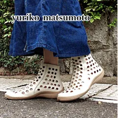 USED★yuriko matsumoto★お花カットワークショートブーツ★L USED☆yuriko matsumoto☆お花カットワークショートブーツ☆L