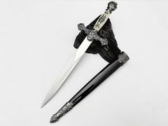①『ポケット西洋ナイフ』全長 35cm 耐酸鋼刃 × 亜鉛合金装具 未開刃 プラスチック鞘付 西洋短剣　西洋剣　レプリカ　COSPLAY 装飾用”“非実戦 美術刀 刀装具 模擬刀 居合刀 日本刀 模造刀 鑑賞用 武具