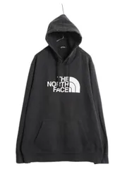 【お得なクーポン配布中!】 ノースフェイス プリント スウェット フード パーカー メンズ XXL 古着 アウトドア 大きいサイズ トレーナー プルオーバー 裏起毛 ブラック