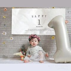 タペストリー 月齢 月齢お祝い 横長 飾り 赤ちゃん用 女の子 男の子 シンプル インテリア 記念写真 撮影道具 記念日フォト 出産祝い プレゼント 子どもの成長の記録leigao05