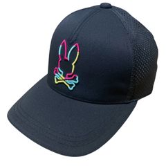 Psycho Bunny ツイル パンチングキャップ BLACK FREE サイコバニー TWILL PUNCHING CAP 帽子 ブラック 黒 GOLF ゴルフ