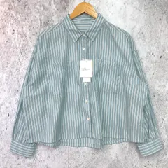 【新品タグ付き】GLOBAL WORK グローバルワーク 365日 マイスタイル クロップド シャツ ブルー Fサイズ 〇□