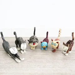 ディスプレイとしてかわいい♪ 置物　ネコ　6匹セット かわ畑貿易