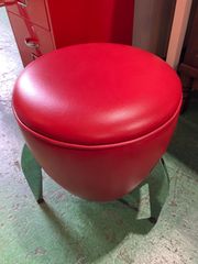 🔴ドラムスツール　赤　レッド　アメリカン　オシャレ家具　オシャレチェア　椅子　イス　いす　チェア　スツール　オシャレ家具　スペースエイジ　ミッドセンチュリー【倉庫前引き取り値下げあり‼️】