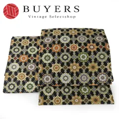 【中古】 その他帯 文化帯 正絹 化学繊維 黒 マルチカラー 造り帯 和装 呉服 和服 きもの レディース 女性