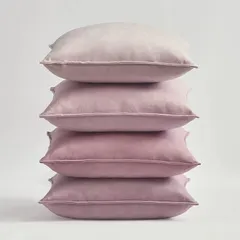 60×60cm クッションカバー 4枚セット グラデーション おしゃれ 北欧 Topfinel ベルベット 洗える 無地 ピンク