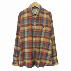 エルエルビーン L.L.BEAN 505083 ネルシャツ ボタンダウン チェック 長袖 M 黄赤青 イエロー レッド ブルー