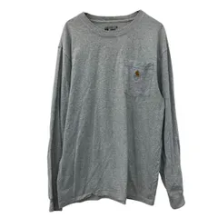 carhartt 長袖 無地Tシャツ M グレー カーハート ロゴマーク シンプル ワンポイント ロンT ロングTシャツ 春物 a709-6741
