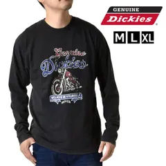 GENUINE Dickies ロンT《49ブラック：バイク柄》新品 未使用 ディッキーズ 長袖Tシャツ メンズ ビンテージ風 パウダーブリーチ 古着風 綿100％ アメカジ【B2H】【メール便2】ファッション メンズ M L XL 秋