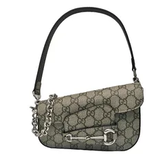 未使用品 GUCCI グッチ ホースビット 1955 GGスプリーム ワンショルダーバッグ ベージュ 2WAYハンドバッグ GGスプリーム キャンバス レザー レディース シルバー金具 【774209】
