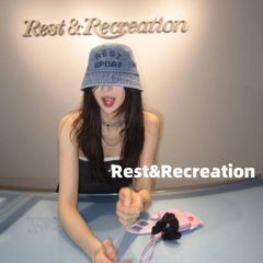 新品 Rest&Recreation スト&レクリエーション DENIM BUCKET HAT ロゴ刺繍 ベーシック カジュアル サンハット 帽子 フィッシャーマンハット【2色選択可能】