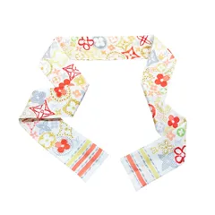 【中古】 LOUIS VUITTON ルイ・ヴィトン ブロッサム バンドー スカーフ  シルク モノグラム ウォーター フラワーモチーフ ホワイト マルチカラー レディース 25010124 HO