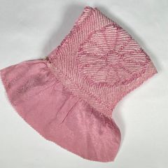 帯揚げ　桃紫　正絹　絞り　小さな穴あり　使用可