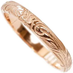 ハワイアンジュエリー リング 指輪 レディース メンズ 金属アレルギー対応 サージカル ステンレス  プレゼント プルメリア ホヌ スクロール ギフト ペアリング つけっぱなしOK ピンクゴールド ropr02p