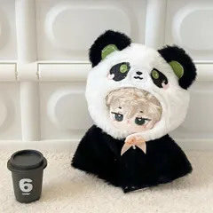 即購入可！ぬい服　ぬいぐるみ服　ポンチョ　白黒セット 10cm ぬいぐるみ服　ぬい服　着せ替え　ポンチョ白黒2着セット