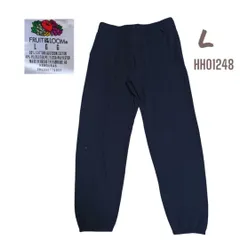 無地スウェットパンツLブラック股下73㎝ フルーツオブザルームポケット付きHH01248