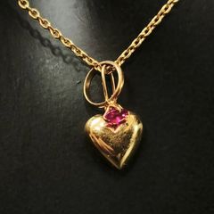 【品質保証】K18金 K18YG ルビー ハート チャーム ペンダントトップ (SNA)225051605250BK