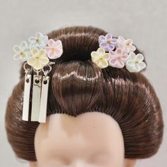 人形用つまみ細工かんざし　日本髪