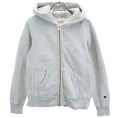 チャンピオン REVERSE WEAVE CW-N107 青単 復刻 長袖 スウェット ジップパーカー L グレー系 Champion 裏起毛 レディース