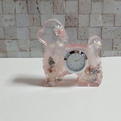 プードルさんの置時計(パールピンク)