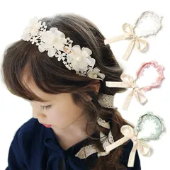 オリーブ SMT ヘアバンド カチューシャ ヘアアクセサリー フラワーカチューシャ フラワー 花 おしゃれ 可愛い 女の子 子供 キッズ 赤ちゃん (オリーブ)