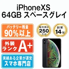 バッテリー90%以上 【中古】 iPhoneXS 64GB スペースグレイ SIM