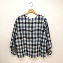 パーソンズ PERSON'S NOBUO IKEDA チェック柄ブラウス 【L】 ブラック 黒 マルチカラー チェック柄 PA220429