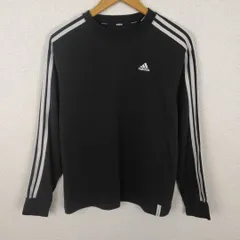 adidas アディダス 長袖Tシャツ 3本ライン 袖ロゴ ブラック Sサイズ レディース 古着 スポーツMIX
