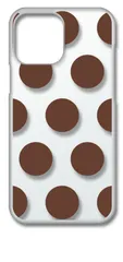 【新品未使用】iPhone13 Pro Max アイフォン13プロマックス クリア ハードケース ドット柄 水玉 (ブラウン) スマホケース カバー cl-iphone13max-dotbig-15