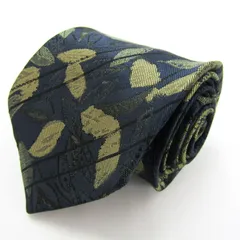 ソニアリキエル ブランド ネクタイ シルク ボタニカル柄 総柄 ハンドメイド PO メンズ ネイビー Sonia Rykiel 【中古】