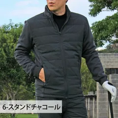 ゴルフジャケット メンズ ゴルフウェア ダウンジャケット 暖か裏起毛ボアフリース アウター ブルゾン ストレッチ ジャージ スタンド パーカー ジップアップ スポーツウェア 秋冬 jkt168 6-スタンドチャコール