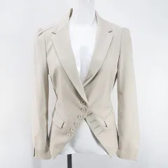 パトリツィアペペ PATRIZIA PEPE ジャケット 薄手 42 白系 オフホワイト アイボリー 日本製 ベルト 裏地 無地のサムネイル
