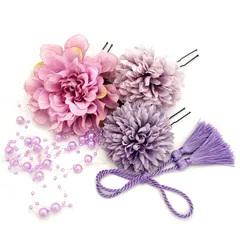 和装 振袖 卒業式 着物 袴 浴衣 結婚式 七五三 成人式 ドライフラワー 全12選 花 髪飾り5点セット [JZOON]