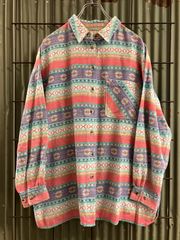 Old Euro Print Nel Shirt ユーロ　プリントネルシャツ　長袖シャツ　柄シャツ　プリネル