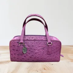 【再度値下げしました！】JRAオーストリッチ天然皮革ハンドバッグ