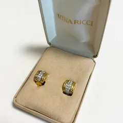 【送料無料】NINA RICCI/ニナリッチ/イヤリング/ゴールド/ラインストーン/クリスタル/GP/ストーン外れあり/アクセサリー/中古品