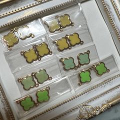 16個セット ハンドメイドパーツ クローバー 素材 材料