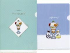 [중고] 클리어 파일 과일 샌드 냥 & 푸딩 아라 모드 냥 문구 컬렉션 (클리어 파일 2 장 세트) [이치 반 쿠지 mofusand ~ Fruit Parlor ~] H 상