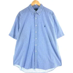 古着 ラルフローレン Ralph Lauren BLAKE 半袖 ボタンダウン チェックシャツ メンズXL相当/eaa564000