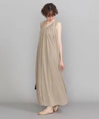 【新品タグ付き】BEAUTY&YOUTHギャザーフレアノースリーブマキシワンピ