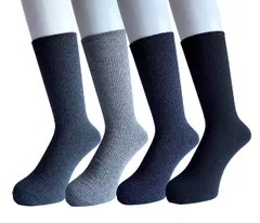 ソックス メンズ あったか 厚手 冬 紳士 靴下 メンズ ビジネス リブ ソックス 冬 保温 防寒 毛混 4足セット（色はお任せ） D21 