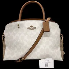 コーチ COACH 極美品 2WAY シグネチャー ショルダーバッグ アイボリー CA628 チャーム付き