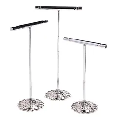 EXDUCT ピアススタンド T字 3個 セット ピアスホルダー おしゃれ ディスプレイスタンド アクセサリースタンド 腕時計 スタンド (銀) [銀]