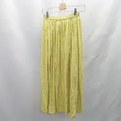 ◇ Θ COLLAGE GALLARDAGALANTE ウエストゴム ロング フレアー スカート サイズF イエロー系 レディース E  【1412090061929】