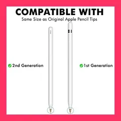 【スタッフおすすめ！】NIUTRENDZ Apple Pencil ペン先 第1/2世代専用 アップルペンシル 交換用チップ 金属製透明型 極細 超高感度 高耐摩耗性 - 4個入り