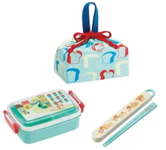 【新着商品】抗菌 450ml ふわっと盛れる スライド 箸箱セット 巾着袋 お弁当箱 レンジ対応 食洗機対応 パンどろぼう 日本製 セット