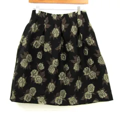エムズグレイシー フレアスカート 花柄 ブランド ボトムス 日本製 黒 レディース 38サイズ ブラック M'S GRACY 【中古】