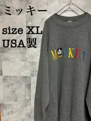 古着 90年代 MICKEY & CO MICKEY MOUSE ミッキーマウス 刺繍ロゴ スウェット ヴィンテージ USA製  XL