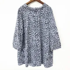 #anc レリアン Leilian チュニック 13+ 白 グレー 黒 カットソー 総柄 リボン バックジップ 大きいサイズ レディース [942948]