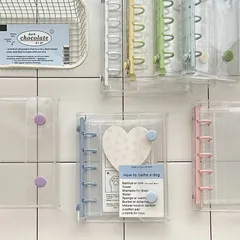 シール帳 バインダー M5サイズ A7サイズ クリア シールバインダー 透明 シール帳 ダブルボタンデザイン 三つ折り構